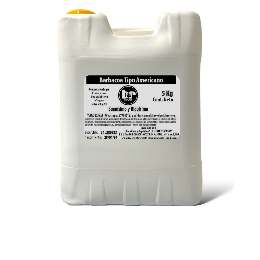 Salsa Barbacoa Tipo Americano, Bidón 5 Kg